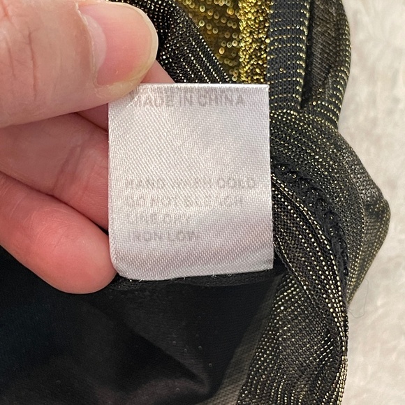 Essue Crop Top Women's L Gold Metallic Pullover Party Boy Trap Short Sleeve - Picture 8 of 12